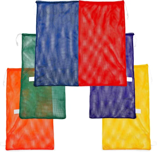Champion Sports - Bolsa de equipo deportivo de malla Bolsa de cordón de nailon resistente con cerradura y etiqueta de identificación, saco de