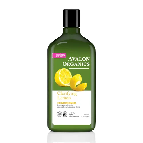 Avalon Organics Champú Clarificante de Limón, Elimina la Acumulación para Restaurar Brillo y Luminosidad, 11 Onzas Líquidas