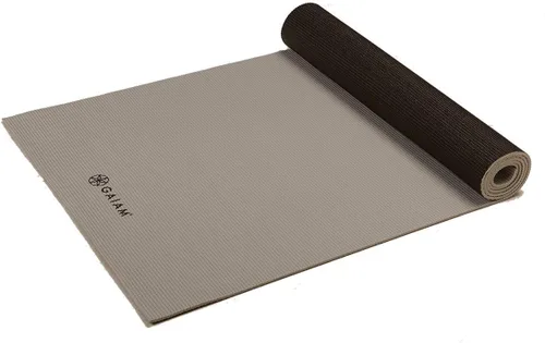 Gaiam Estera de yoga de color sólido, antideslizante para todo tipo de yoga, pilates y ejercicios de piso Tormenta de Granito