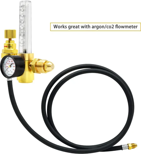 Miniatura 5 de Manguera de soldadura de gas inerte de 5 pies - Manguera adaptadora de regulador de medidor de flujo de argón - Mig Tig, accesorios UNF-18RH de 5/8