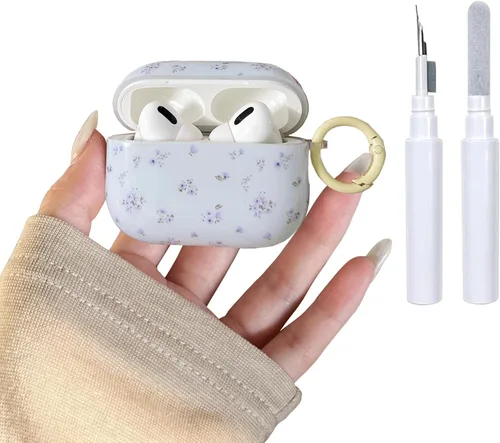 Miniatura 14 de Funda para AirPods 2/1 con diseño de estrella bonita, con kit limpiador protector de auriculares para AirPods de 2ª/1ª generación, color azul