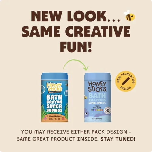 Miniatura 4 de Honeysticks Crayones de baño súper jumbo no tóxicos (paquete de 7) para niños pequeños de 1 a 3 años y niños de 4 a 8 años, crayones de cera