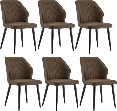 Miniatura 9 de CLIPOP Juego de 2 sillas de comedor, sillas de comedor de piel sintética, sillas de comedor modernas de mediados de siglo, sillas de cocina Gris