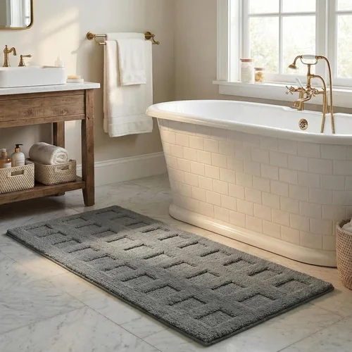 Miniatura 158 de GRANNY SAYS Alfombras de baño antideslizantes, lavables, extra suaves y absorbentes de agua para baño, alfombra de baño peluda de felpa, alfombra
