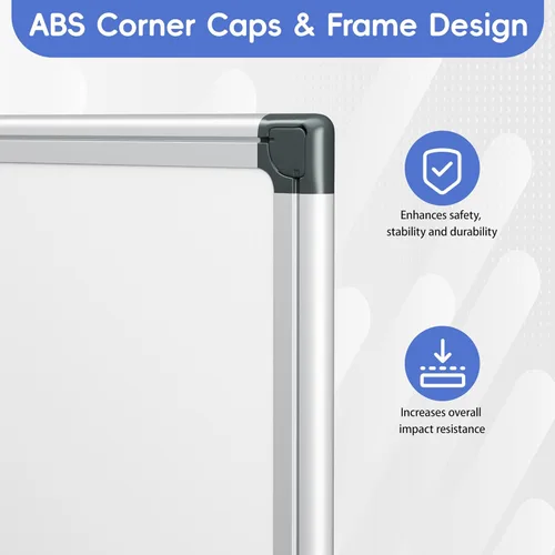 Miniatura 5 de VUSIGN Pizarra blanca magnética de borrado en seco para pared de 24 x 18 pulgadas, 1 borrador, 2 marcadores, 4 imanes, pizarra blanca con marco