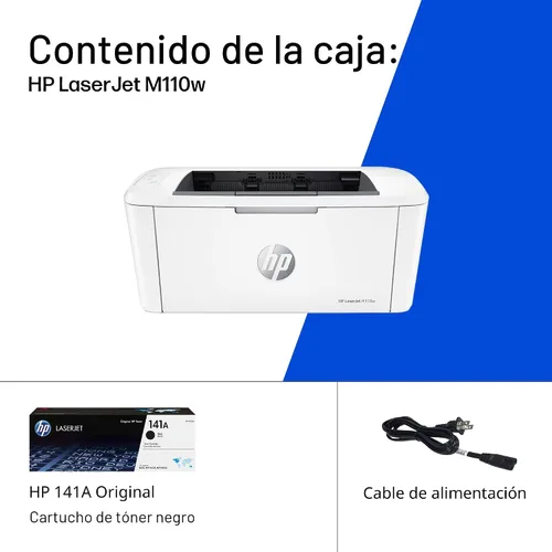 Miniatura 8 de Impresora inalámbrica en blanco y negro HP LaserJet M110w, impresión, velocidades rápidas, configuración fácil, impresión móvil, ideal para equipos