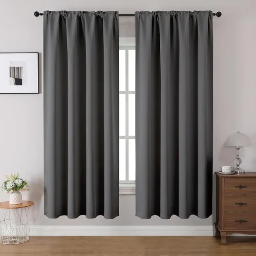 Miniatura 46 de CUCRAF Cortinas opacas de 45 pulgadas de largo, juego de 2 paneles para dormitorio, bolsillo para cortinero, cortinas de oscurecimiento