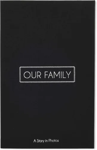 Our Family - Álbum de fotos para mesa de centro con capacidad para 180 fotos de 4 x 6 pulgadas, lino negro