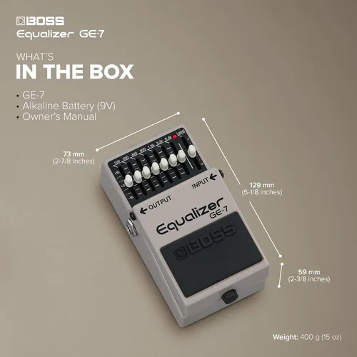 Miniatura 6 de BOSS GE-7 Equalizer Pedal ecualizador gráfico compacto Diseñado para guitarristas 7 bandas de deslizadores de ecualización Frecuencias