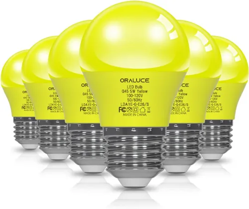 Miniatura 9 de ORALUCE Bombilla de porche rosa equivalente a 40 W, bombillas LED A15 para decoración e iluminación de fiestas de Halloween, Navidad, bombilla