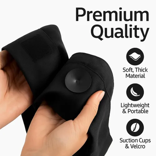 Miniatura 3 de DREAM ART Cortina opaca portátil para cualquier lugar/Persianas ajustables opacas/Persianas opacas temporales con ventosas para guardería, Negro