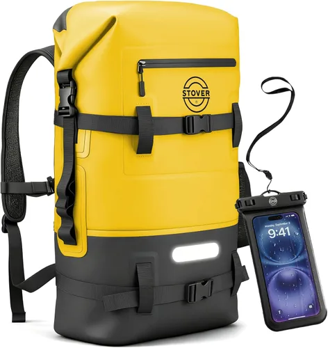 Miniatura 12 de STOVER 5/10/25/30/40/55L Waterproof Dry Bag- Roll-Top Backpack w/Phone Case- Kayaking, Hiking, Camping, Boating- Men/Women 10L morado