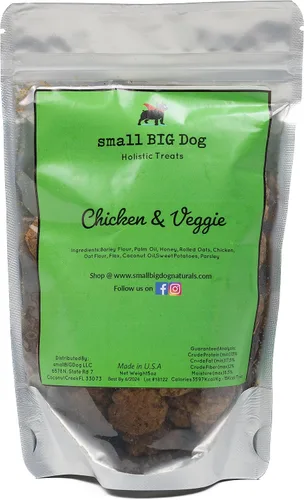 Miniatura 4 de Golosinas de pollo y verduras, suaves, 5 onzas, sin trigo, ingredientes 100% naturales, deliciosas, ideales para perros mayores y aquellos