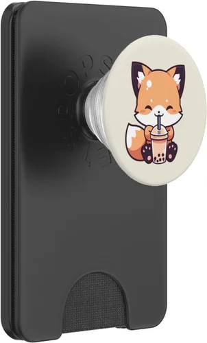 Miniatura 7 de Lindo Fox Drink Boba Milk Tea Kawaii Anime Fox Bubble Tea PopSockets Intercambiable PopGrip