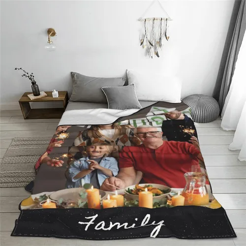 Miniatura 9 de Manta personalizada con collage de fotos, texto, mantas con imágenes personalizadas, regalos para cumpleaños, para madres, papás, manta de fotos