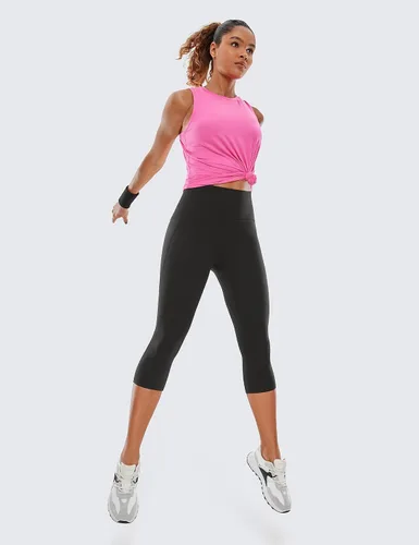 Miniatura 3 de CRZ YOGA Butterluxe - Leggings capri de entrenamiento con bolsillos de 19 pulgadas, cintura alta, pantalones cortos de yoga para mujer, suaves como