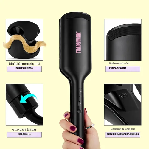 Miniatura 5 de Trademark Beauty Hair Waver - Ondulador de Cabello de Doble Barril, Rizador de Ondas Playeras, Babe Waves X, Rizador de Cabello de Temperatura Negro