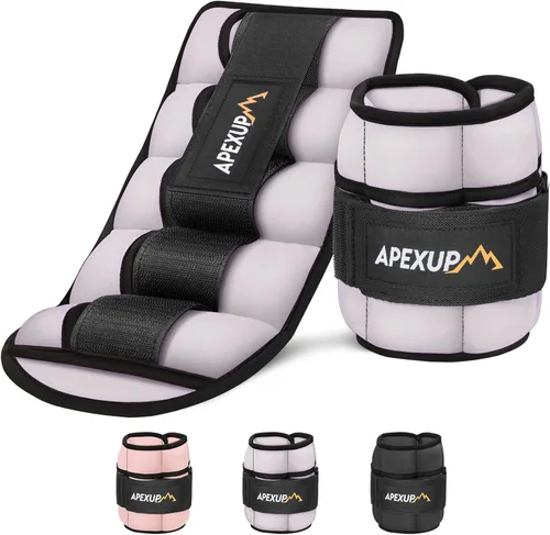 Miniatura 10 de APEXUP 10 libras/par de pesas de tobillo ajustables para mujeres y hombres, correas de peso modularizadas para piernas para yoga, caminar, correr