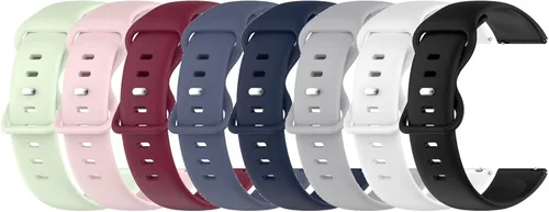 Paquete de 8 bandas suaves para Fossil Gen 5 Carlyle/Julianna/Garrett - Correa deportiva de repuesto de silicona suave de 0.73 pulgadas para Fossil