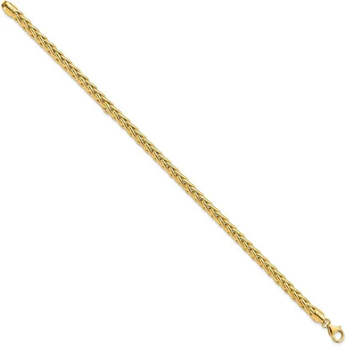 Miniatura 2 de Pulsera de cadena de trigo pulida de 14 quilates, 8.3in, 8.3in, 0.197in, estilo GB240-8.5