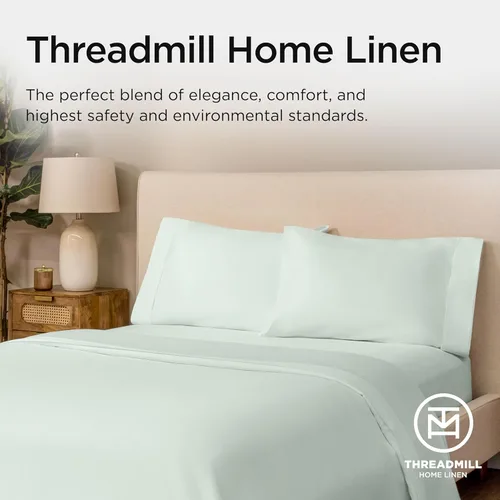 Miniatura 8 de Threadmill Sábanas California King, sábanas de algodón Supima americano certificado, 1000 hilos, calidad hotelera, juego de sábanas de lujo de 4