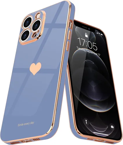Miniatura 16 de Teageo Funda para iPhone 12 Pro para mujeres y niñas, diseño de corazón de amor, cubierta trasera suave, protección completa de la cámara, Negro
