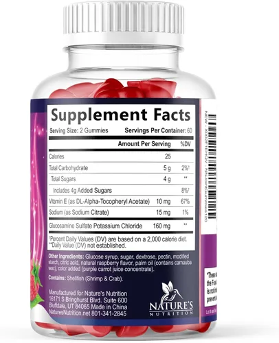Miniatura 9 de Gomitas de apoyo articular – Glucosamina Plus Vitamina E Suplemento de apoyo articular de la naturaleza para molestias ocasionales para espalda