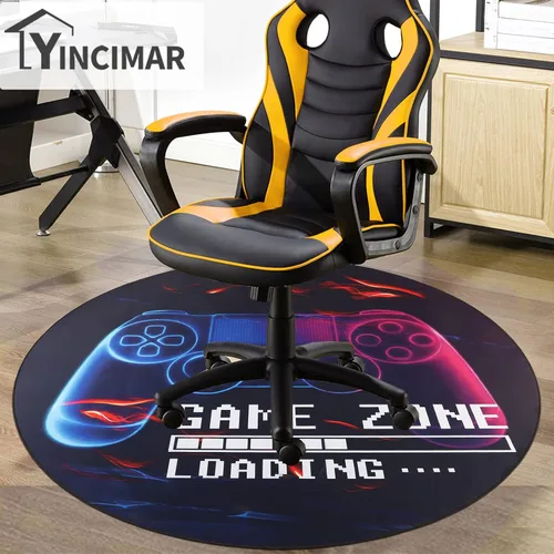 Miniatura 5 de Yincimar Tapete para silla de juegos para suelo de madera, protector antideslizante de suelo para controlador de juegos, alfombrilla de goma