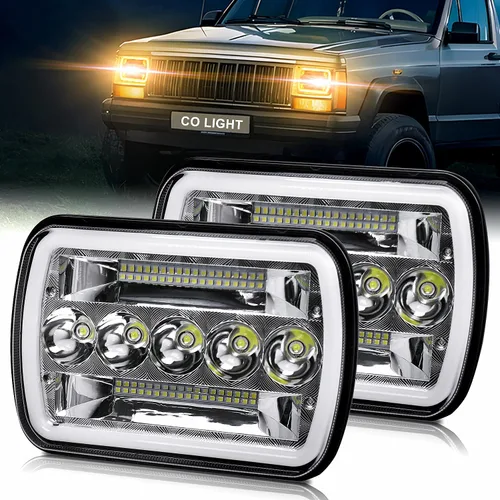 Miniatura 12 de CO LIGHT 2 faros delanteros LED de 4 x 6, haz sellado alto/bajo aprobado por DOT, señal de giro DRL blanca y ámbar, repuesto H4651 H4652 H4656 H4666