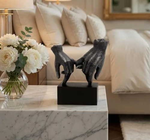Miniatura 5 de Bellaa Estatuas de mano Pinky Promise Gesture Sign Gift Modern Contemporary Affection Bond Marriage Lover Best Friend Forever Escultura de resina