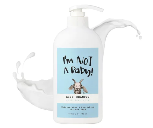 I'm NOT A Baby! Champú para niños, 16.9 onzas líquidas, leche de cabra, dermatológicamente probado, cero silicona, PETA en crueldad animal y sin