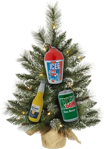 Miniatura 6 de Wondapop Corona Extra Decoupage Adorno de Navidad, decoración de árbol para interiores y exteriores y decoración navideña para el hogar
