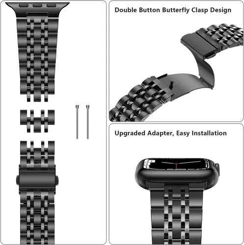 Miniatura 5 de Tasikar Correa compatible con Apple Watch Band de 1.654 pulgadas (Serie 11/10) 1.614 pulgadas, 1.575 pulgadas, 1.496 pulgadas, correa de metal