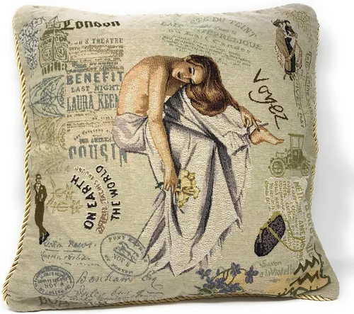 Miniatura 4 de Tache - Funda de cojín vintage de 18 x 18 pulgadas, cuadrada, modelo parisino francés, 1 pieza