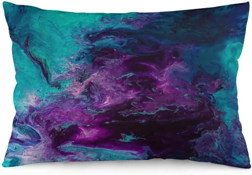 Miniatura 8 de Funda de almohada de terciopelo nebuloso de galaxia, turquesa, morado, verde azulado, funda de almohada cuadrada, decoración del hogar para cama