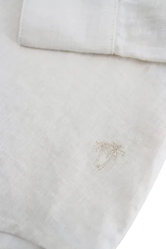 Miniatura 4 de Cali1850 Camisas casuales de lino para mujer Blusa de manga larga con botones y cuello superior