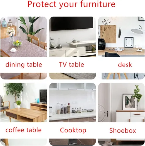 Miniatura 5 de Protector de escritorio transparente de PVC, cubierta de plástico de 1/0.059 in de grosor, impermeable, resistente al aceite, mantel rectangular