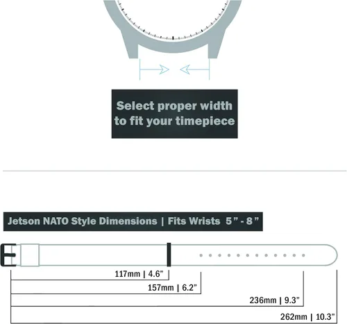 Miniatura 6 de BARTON Elite NATO® Style Correa de reloj - 18mm, 20mm, 22mm o 24mm - Correas de reloj de nailon de cinturón de seguridad