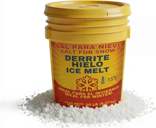 Miniatura 8 de Sal para Nieve, descongelador de sal para nieve y hielo, ideal para calzadas, pasarelas y escalones (45 lb)