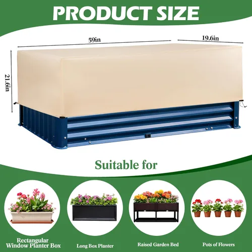 Miniatura 2 de Cubiertas para Plantas Protección contra Heladas Paquete de 2 con Cordón Elástico, 3.54 oz/yd² Manta contra Heladas para Clima Frío de Invierno
