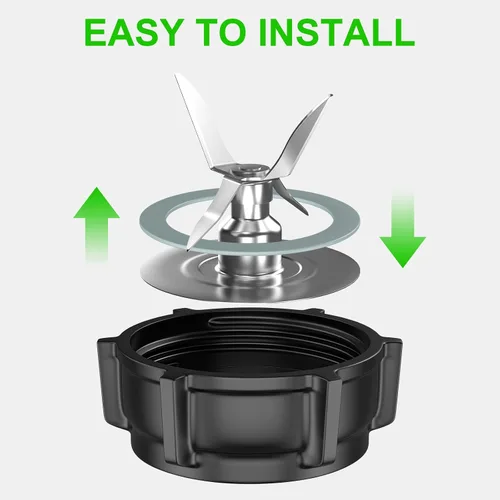 Miniatura 6 de Piezas de repuesto para cuchilla de licuadora Oster compatibles con licuadora Oster con tapa base de tarro de plástico ABS y 2 juntas de sello