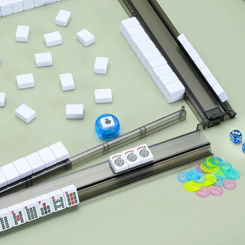 Miniatura 7 de Mahjong - Soporte y empujador de fichas todo en uno, combo de soporte y empujador de Mahjong de acrílico transparente, soportes modernos de fichas
