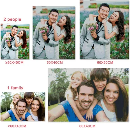 Miniatura 4 de COLEEY Pintura de diamante con foto personalizada 5D, 11.7 x 11.7 pulgadas, cuentas redondas, unisex, para todas las estaciones, no plegable