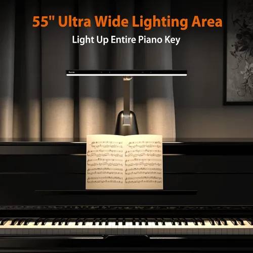 Miniatura 2 de Quntis Luz de piano de iluminación ultra ancha de 55 pulgadas, lámpara de piano profesional LED de 12W para el cuidado de los ojos con atenuación