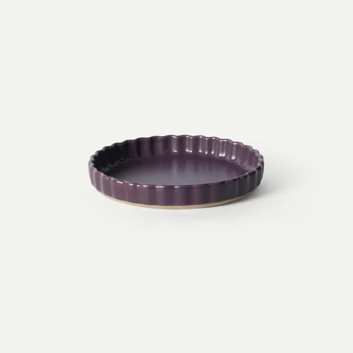 Miniatura 13 de Mora Molde de Cerámica para Tartas, Fuente Grande de Porcelana de 9.5 Pulgadas para Tartas, Quiche, Pay, Flan, etc. Borde Acanalado con Volantes