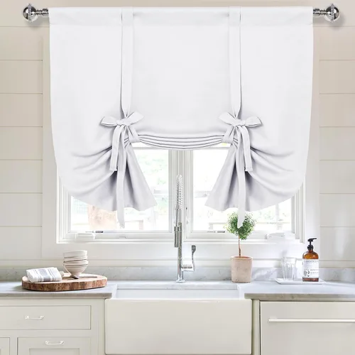 Miniatura 52 de DWCN Cortinas Opacas - Persiana Enrollable con Lazos para Ventana, Aislamiento Térmico, Oscurecimiento de Habitación, Cortinas con Bolsillo