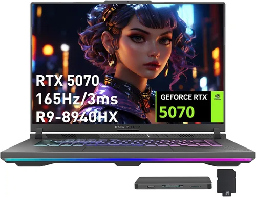 ASUS ROG Strix G16 16" WUXGA 165Hz - Laptop para juegos, GeForce RTX 5070 8GB GDDR7, AMD Ryzen 9 8940HX, 16GB DDR5, 2TB de almacenamiento (1TB