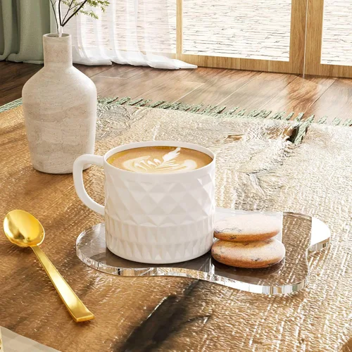 Miniatura 7 de Posavasos Decorativos de Acrílico, Posavasos Irregulares para Bar y Bebidas, Posavasos para Taza de Café con Forma de Nube Transparente, Perfecto