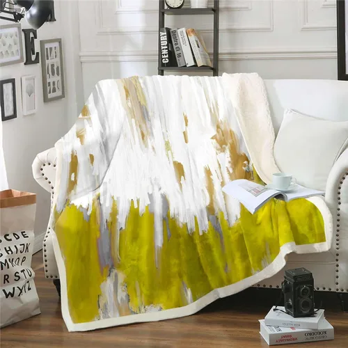 Miniatura 8 de Erosebridal Manta de sherpa moderna para niños y adolescentes, color naranja, verde azulado, negro, manta para silla, manta de forro polar con rayas