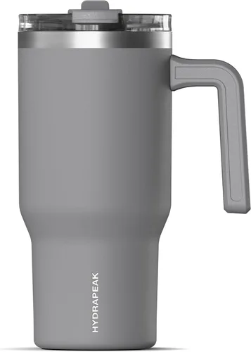 Miniatura 6 de Hydrapeak Voyager - Vaso aislado de 25 onzas con asa y tapa para sorber y popote 2 en 1, de acero inoxidable para uso diario, viajes, botella